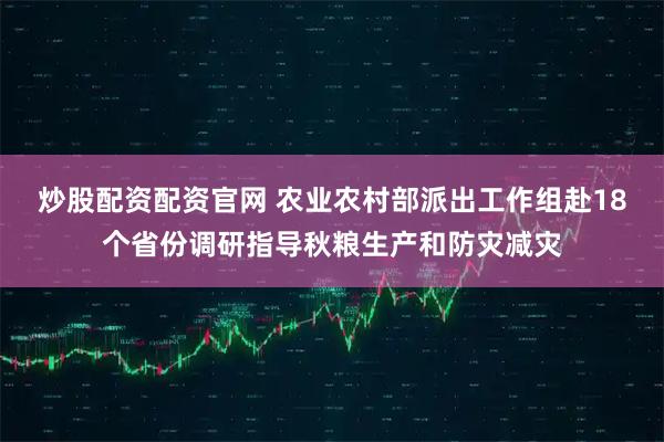 炒股配资配资官网 农业农村部派出工作组赴18个省份调研指导秋粮生产和防灾减灾