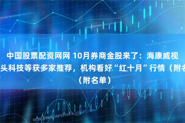 中国股票配资网网 10月券商金股来了：海康威视、石头科技等获多家推荐，机构看好“红十月”行情（附名单）