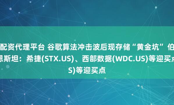 配资代理平台 谷歌算法冲击波后现存储“黄金坑” 伯恩斯坦：希捷(STX.US)、西部数据(WDC.US)等迎买点